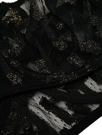 Eres Metallic-threading Semi-sheer Bra In Black