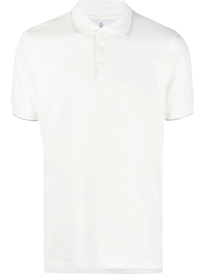 Shop Brunello Cucinelli Button-placket Fastening Polo Shirt In White
