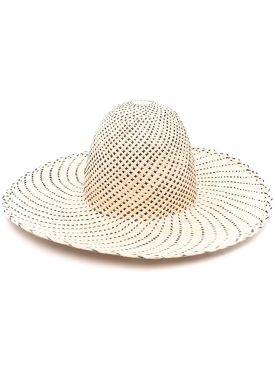 Shop Henrik Vibskov Woven Wicker-design Sun Hat In Neutrals