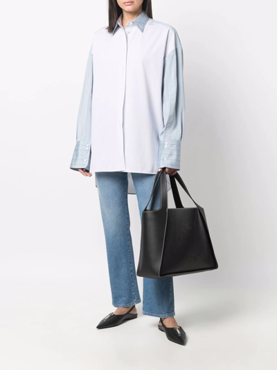 Stella Mccartney Salt And Pepper Lasered Logo Jeans In Blue
