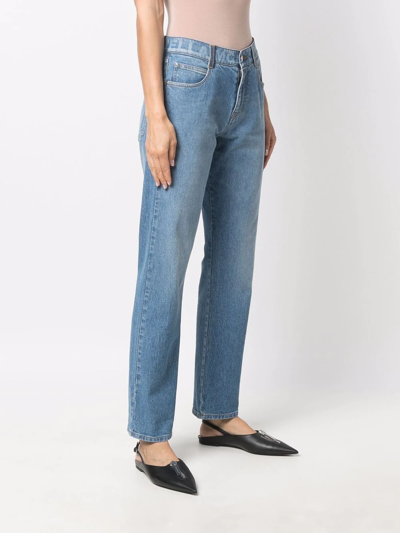 Stella Mccartney Salt And Pepper Lasered Logo Jeans In Blue
