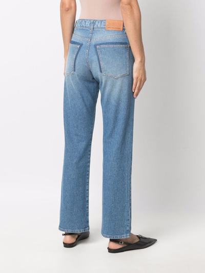 Shop Stella Mccartney Salt & Pepper Logo Slim-cut Jeans In Blue