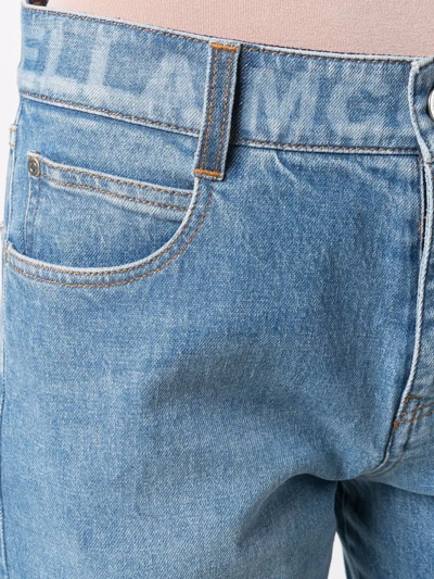 Stella Mccartney Salt And Pepper Lasered Logo Jeans In Blue