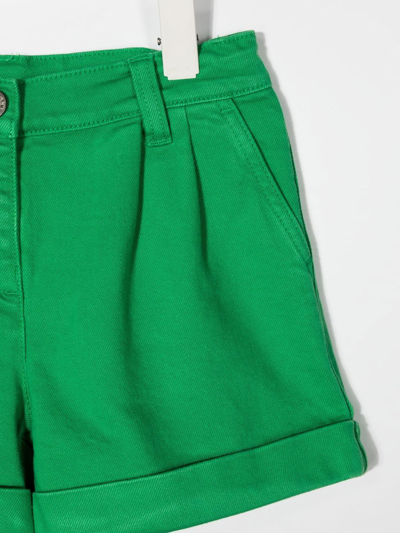Shop P.a.r.o.s.h Cabare Pleat-detail Shorts In Green