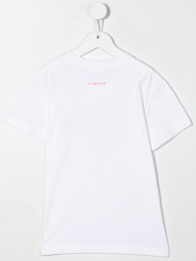 Shop P.a.r.o.s.h Logo-print Cotton T-shirt In White