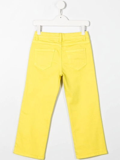 Shop P.a.r.o.s.h Mid-rise Straight Jeans In Yellow