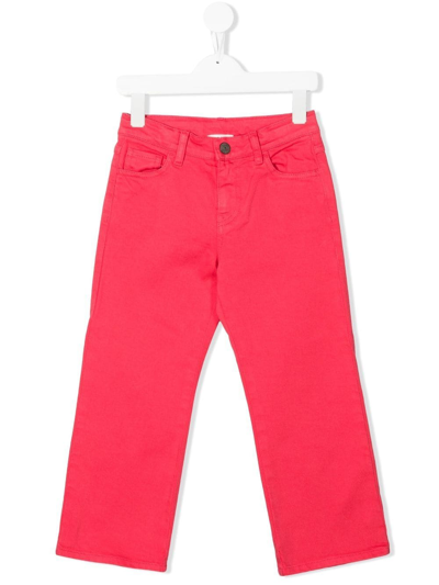 Shop P.a.r.o.s.h Mid-rise Straight Jeans In Pink