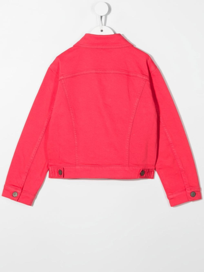 Shop P.a.r.o.s.h Chest-pocket Denim Jacket In Pink