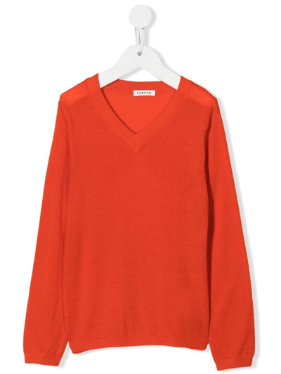 Shop P.a.r.o.s.h Woman V-neck Cashmere Jumper In Red