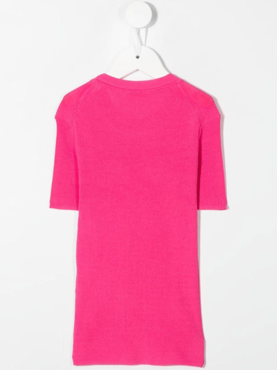 Shop P.a.r.o.s.h Cipria Ribbed-knit Top In Pink