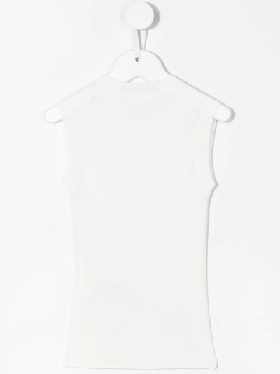 Shop P.a.r.o.s.h Cipria Ribbed-knit Vest In White