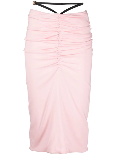 Shop Versace Medusa Detail Skirt In Pink