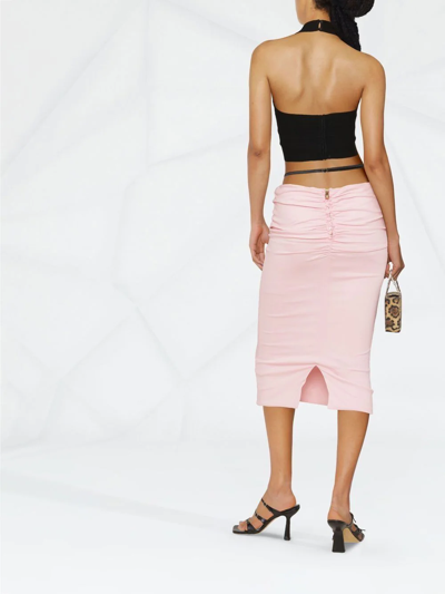 Shop Versace Medusa Detail Skirt In Pink