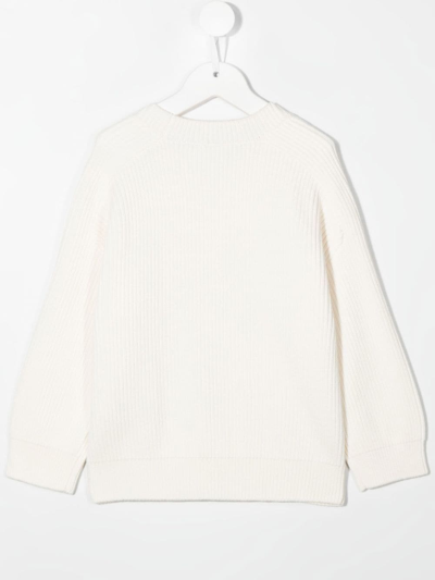 Shop P.a.r.o.s.h Laura Ribbed-knit Jumper In White