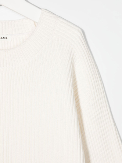 Shop P.a.r.o.s.h Laura Ribbed-knit Jumper In White