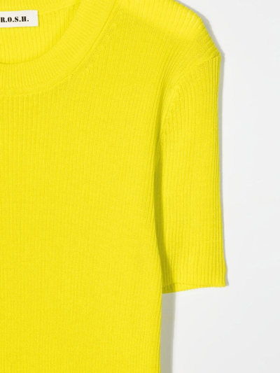 Shop P.a.r.o.s.h Cipria Ribbed-knit Top In Yellow