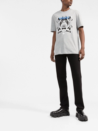 Shop Versace Graphic-print T-shirt In Grey