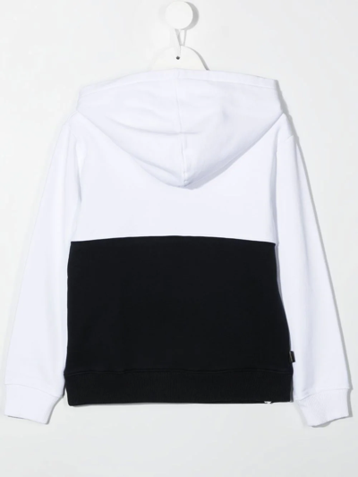 Shop Woolrich Logo-print Long-sleeve Hoodie In White