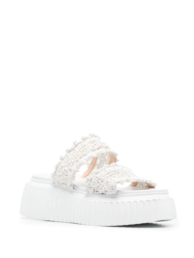 Shop Agl Attilio Giusti Leombruni Double-strap Design Mules In White