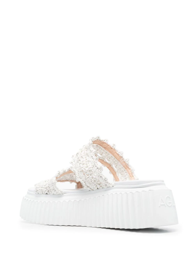Agl Attilio Giusti Leombruni Double-strap Design Mules In White