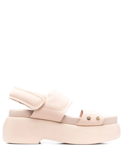 Shop Agl Attilio Giusti Leombruni Double-strap Leather Sandals In Pink