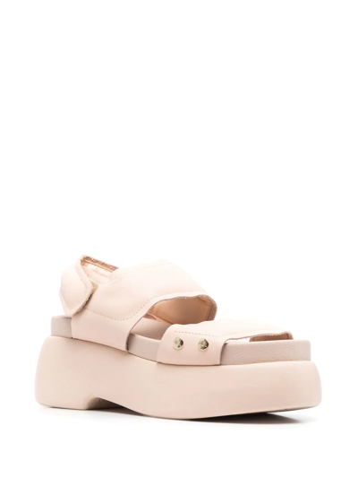 Shop Agl Attilio Giusti Leombruni Double-strap Leather Sandals In Pink