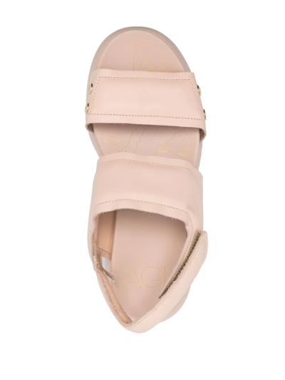 Shop Agl Attilio Giusti Leombruni Double-strap Leather Sandals In Pink