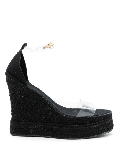 Shop Amir Slama Espadrille 130mm Wedge-heel Sandals In Black