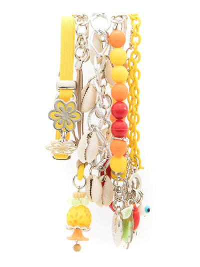 Shop Amir Slama Multi-chain Stack Bracelet In Multicolour