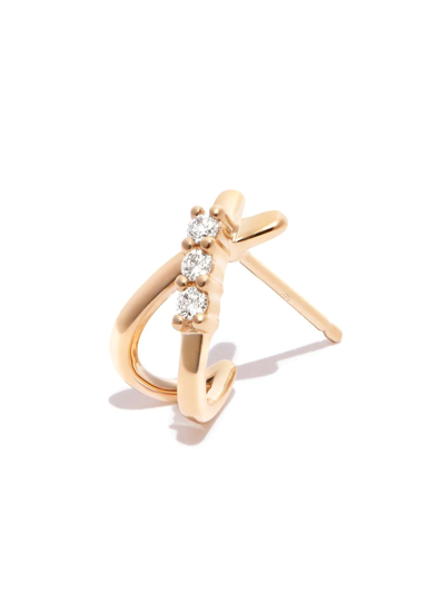 Dana Rebecca Designs 14k Yellow Gold Ava Bea X Diamond Huggie Earrings In Gold