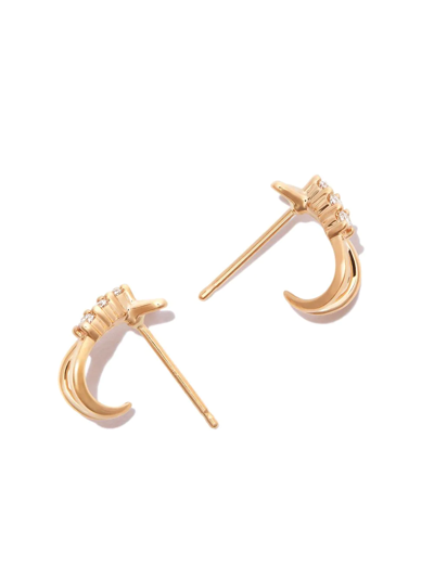 Dana Rebecca Designs 14k Yellow Gold Ava Bea X Diamond Huggie Earrings In Gold