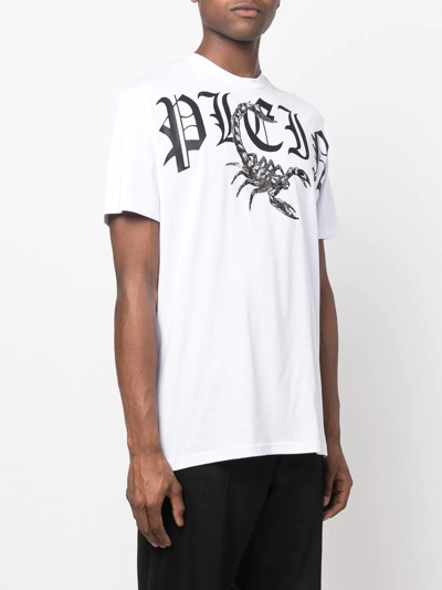 Shop Philipp Plein Scorpion Print T-shirt In White