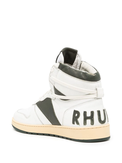 Rhude Rhecess Smooth High-top Sneakers In White