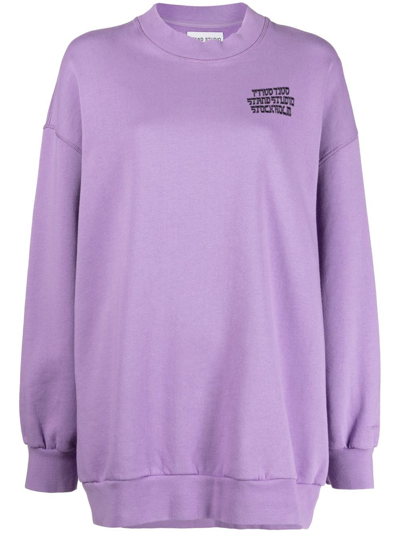 Shop Stand Studio Stockholm Logo-print Sweatshirt In Purple