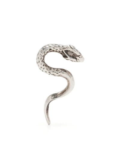 Shop Emanuele Bicocchi Serpent Single Earring In Silver