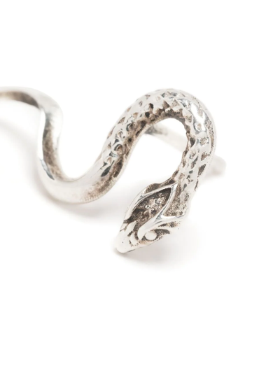 Shop Emanuele Bicocchi Serpent Single Earring In Silver