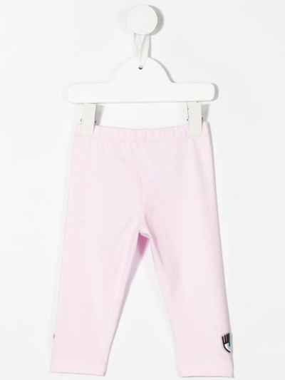 Shop Chiara Ferragni Logo-patch Leggings In Pink