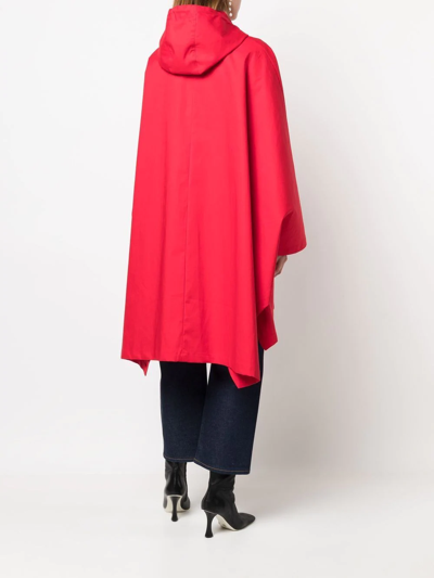 Shop Mackintosh Boni Raintec Hooded Poncho In Red