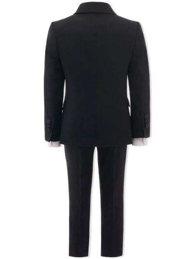Shop Moustache Peak Lapel Two-piece Suit In Black