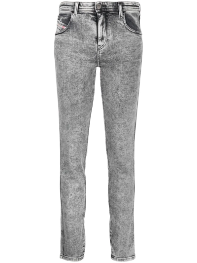 Diesel Mens Black D-amny Slim-fit Stretch-denim Jeans 31 In Grey