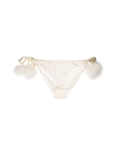 Shop Gilda & Pearl Celeste Tie-side Silk Briefs In White