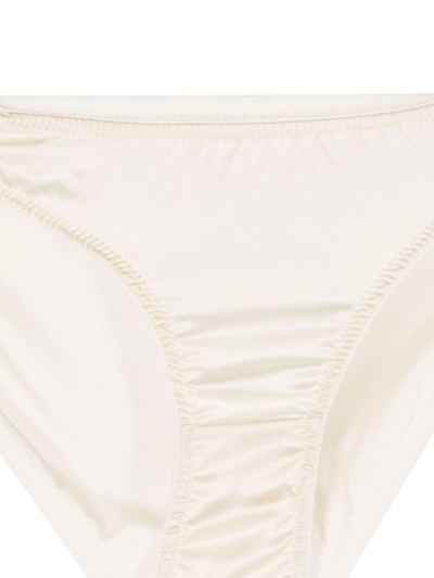 Shop Gilda & Pearl Celeste Tie-side Silk Briefs In White