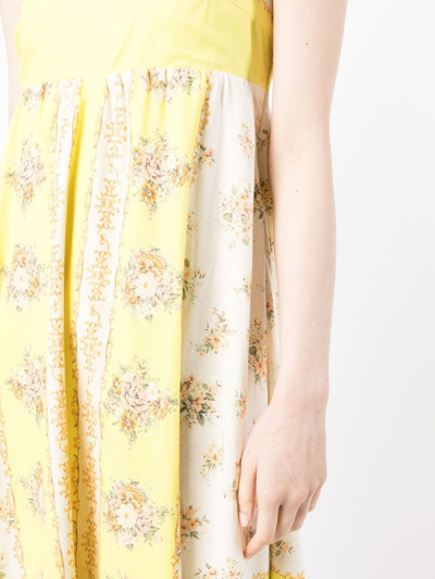 Shop Alemais Catalina Bandana-print Dress In Yellow