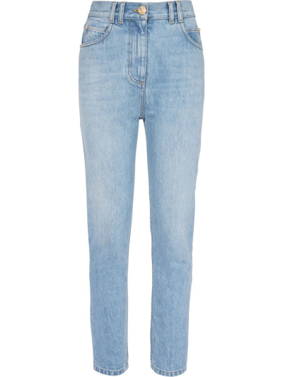 Shop Balmain High-rise Skinny Jeans In Blue