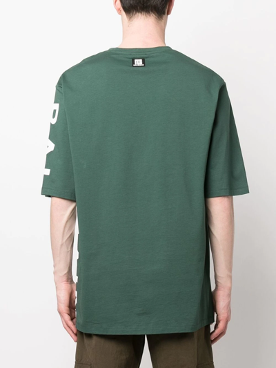 Shop Balmain Logo-print T-shirt In Green