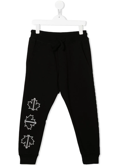 Shop Dsquared2 Logo-print Cotton Track Pants In Black