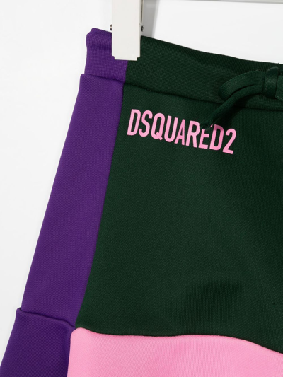 Dsquared2 Girl Miniskirt With Color-block Design In Green