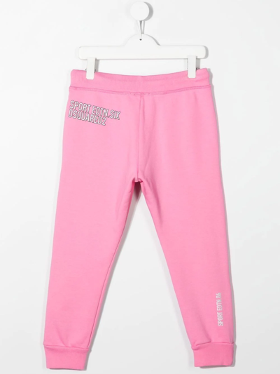 Shop Dsquared2 Logo-print Cotton Track Pants In Pink