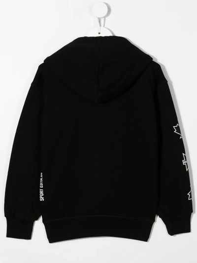 Dsquared2 Logo-print Detail Fleece Hoodie In Black
