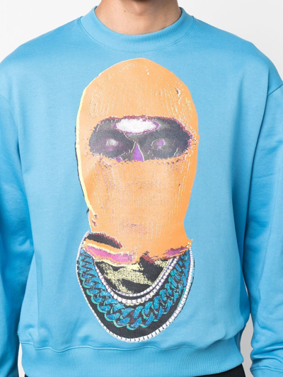 Ih Nom Uh Nit Graphic-print Cotton Sweatshirt In Blue